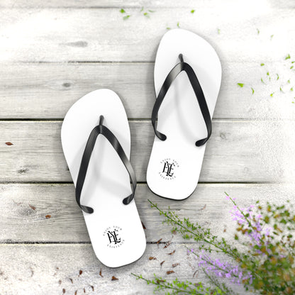 Flip Flops - Minimal Monogram White Beach Sandals