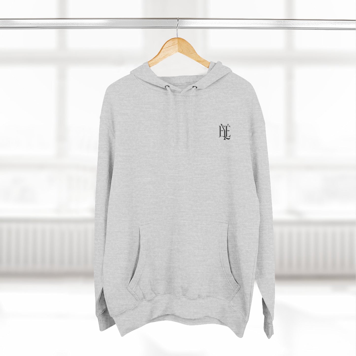 Three-Panel Fleece Hoodie — Minimalist 'Enjoy Your Existence' Logo Hoodie