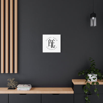 Enjoy Your Existence Matte Canvas Wall Art — Monogram Emblem Decorative Print