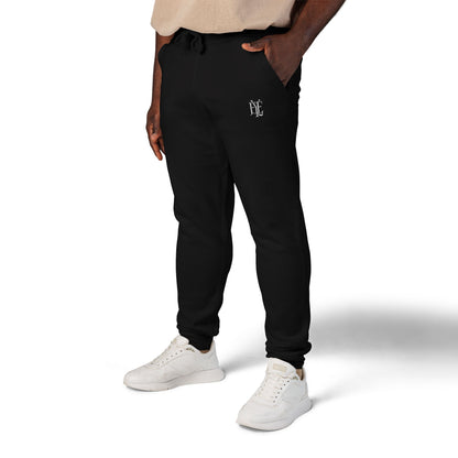 Embroidered Olive Fleece Sweatpants — Minimal Crest Joggers