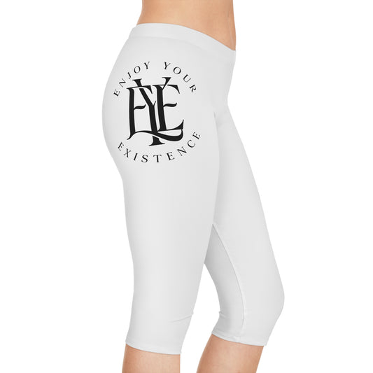 Capri Leggings — Minimal 'Enjoy Your Existence' Monogram Activewear
