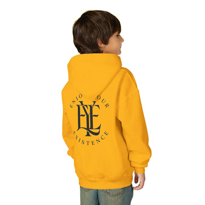Youth Hoodie — 'Enjoy Your Existence' Minimal Logo Pullover