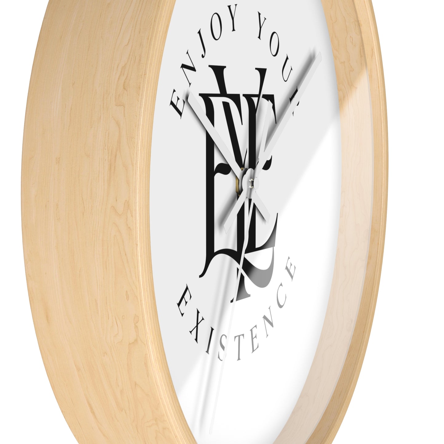 Enjoy Your Existence Minimalist Wall Clock — Monogram Typography Home Decor