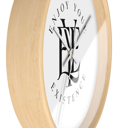 Enjoy Your Existence Minimalist Wall Clock — Monogram Typography Home Decor