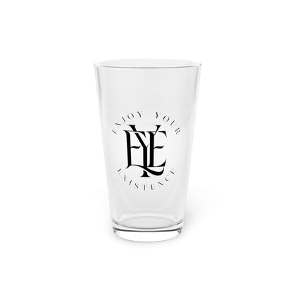 16oz Etched Pint Glass — Elegant Monogram 'EYE' Logo Beer Glass