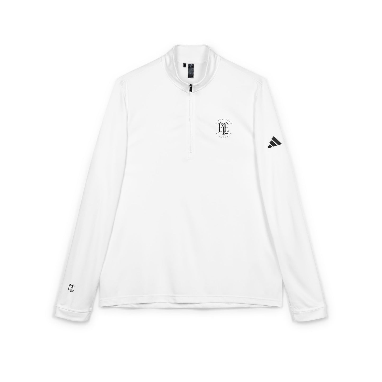 Embroidered Quarter-Zip Pullover — White Performance Golf Top