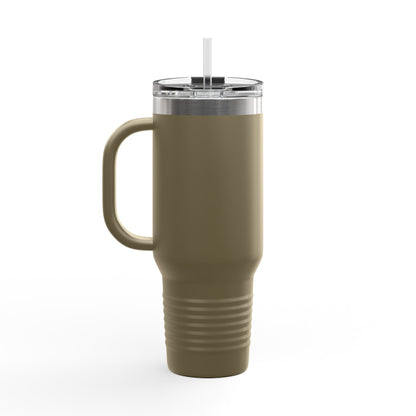 40oz Insulated Travel Mug — "Enjoy Your Existence" Stainless Steel Tumbler with Straw & Handle