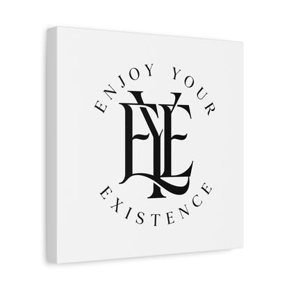 Enjoy Your Existence Matte Canvas Wall Art — Monogram Emblem Decorative Print