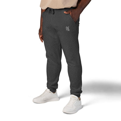 Embroidered Olive Fleece Sweatpants — Minimal Crest Joggers