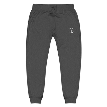 Embroidered Olive Fleece Sweatpants — Minimal Crest Joggers