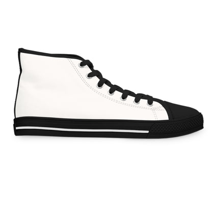 Women’s High Top Sneakers — Classic White Canvas Athletic Shoes