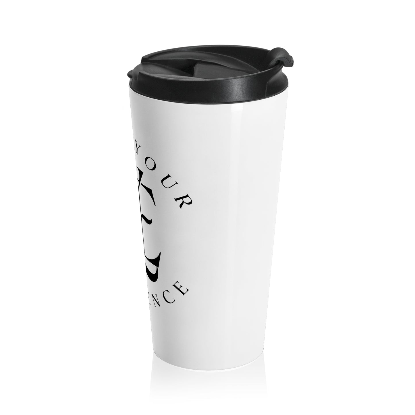 Travel Mug — "Enjoy Your Existence" Monogram Stainless Steel Tumbler
