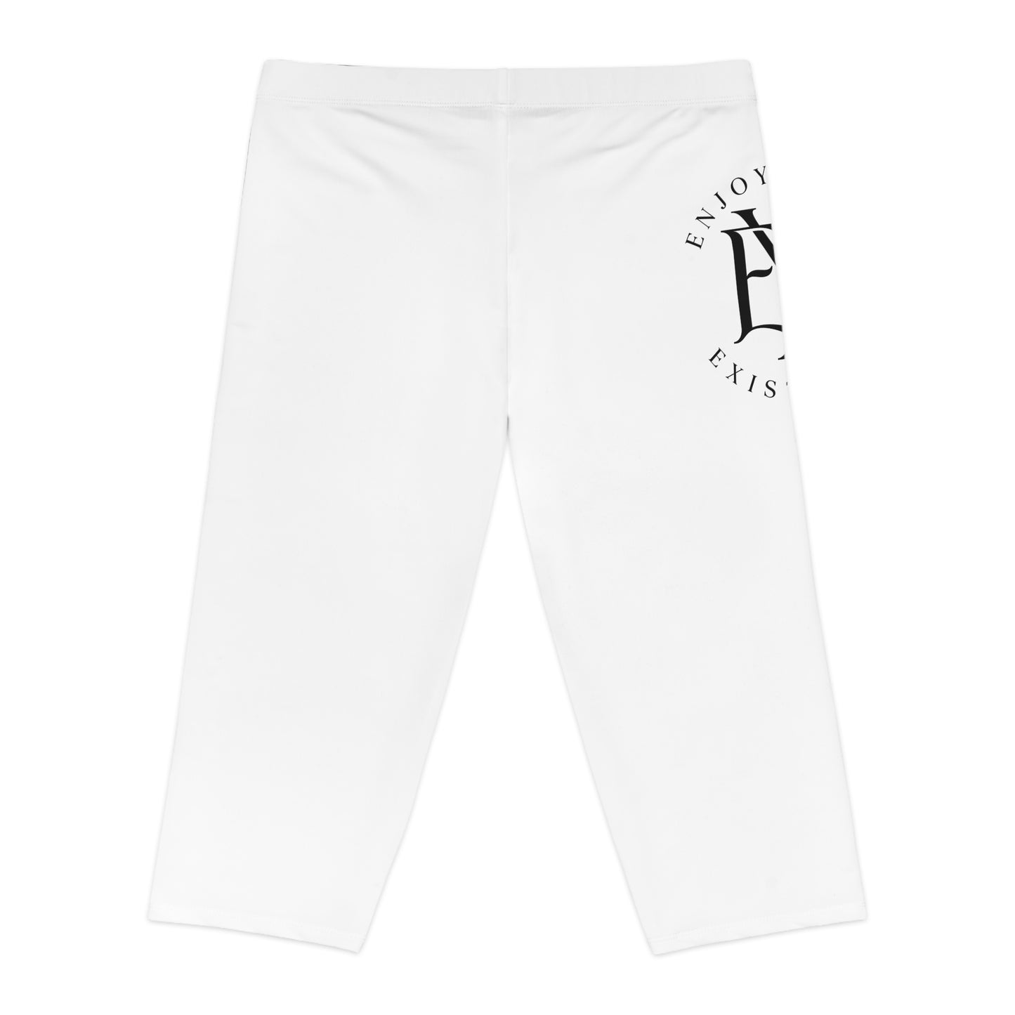 Capri Leggings — Minimal 'Enjoy Your Existence' Monogram Activewear