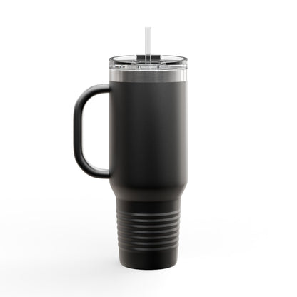 40oz Insulated Travel Mug — "Enjoy Your Existence" Stainless Steel Tumbler with Straw & Handle