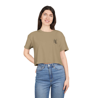 Women's Crop Tee — Minimal Monogram Chest Logo Cropped T-Shirt