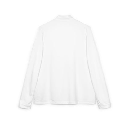Embroidered Quarter-Zip Pullover — White Performance Golf Top
