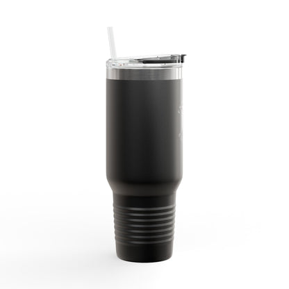 40oz Insulated Travel Mug — "Enjoy Your Existence" Stainless Steel Tumbler with Straw & Handle