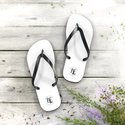 Flip Flops - Minimal Monogram White Beach Sandals