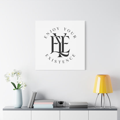 Enjoy Your Existence Matte Canvas Wall Art — Monogram Emblem Decorative Print