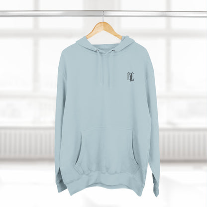 Three-Panel Fleece Hoodie — Minimalist 'Enjoy Your Existence' Logo Hoodie