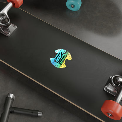 Holographic Die-Cut Sticker — “Enjoy Your Existence” Inspirational Logo
