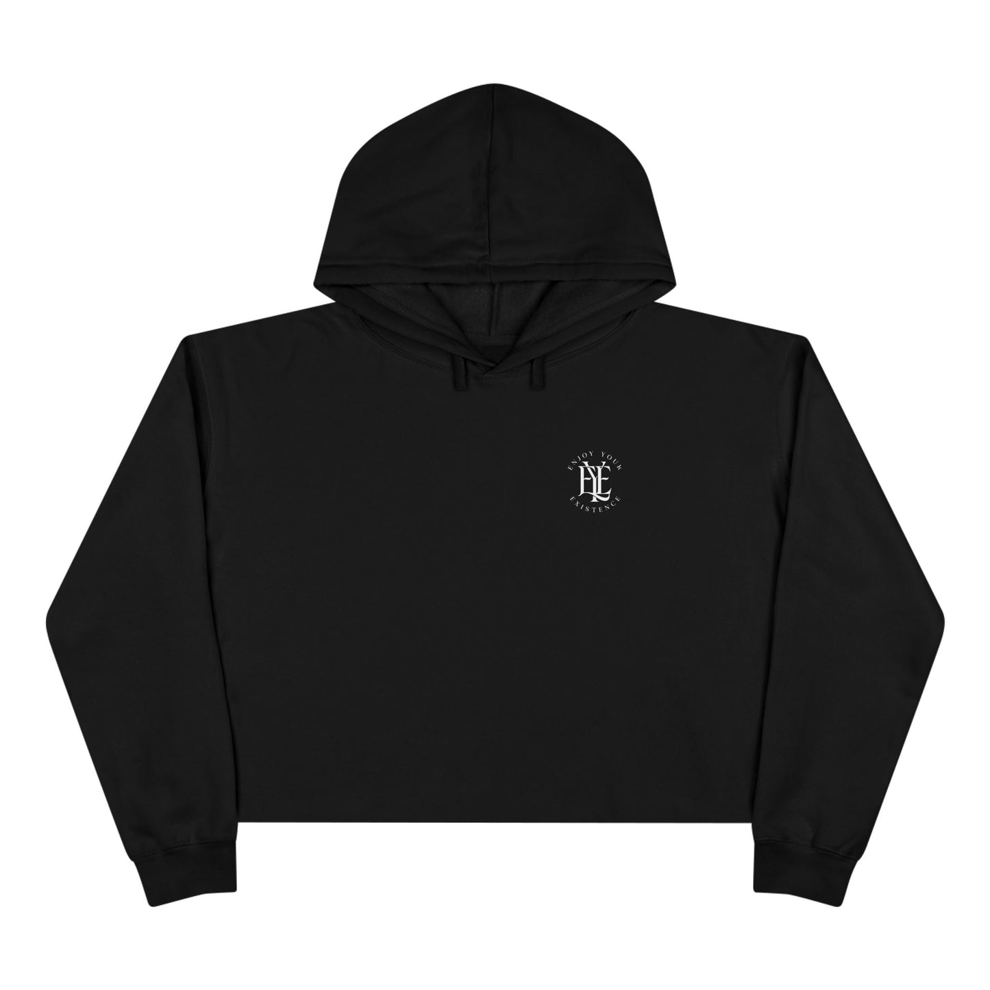 Cropped Hoodie — Minimal Monogram Chest Logo, Casual Streetwear