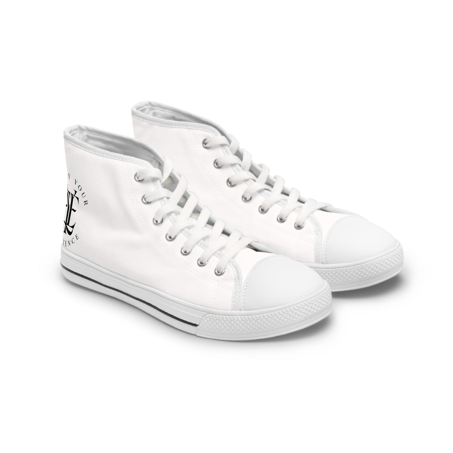 Women’s High Top Sneakers — Classic White Canvas Athletic Shoes