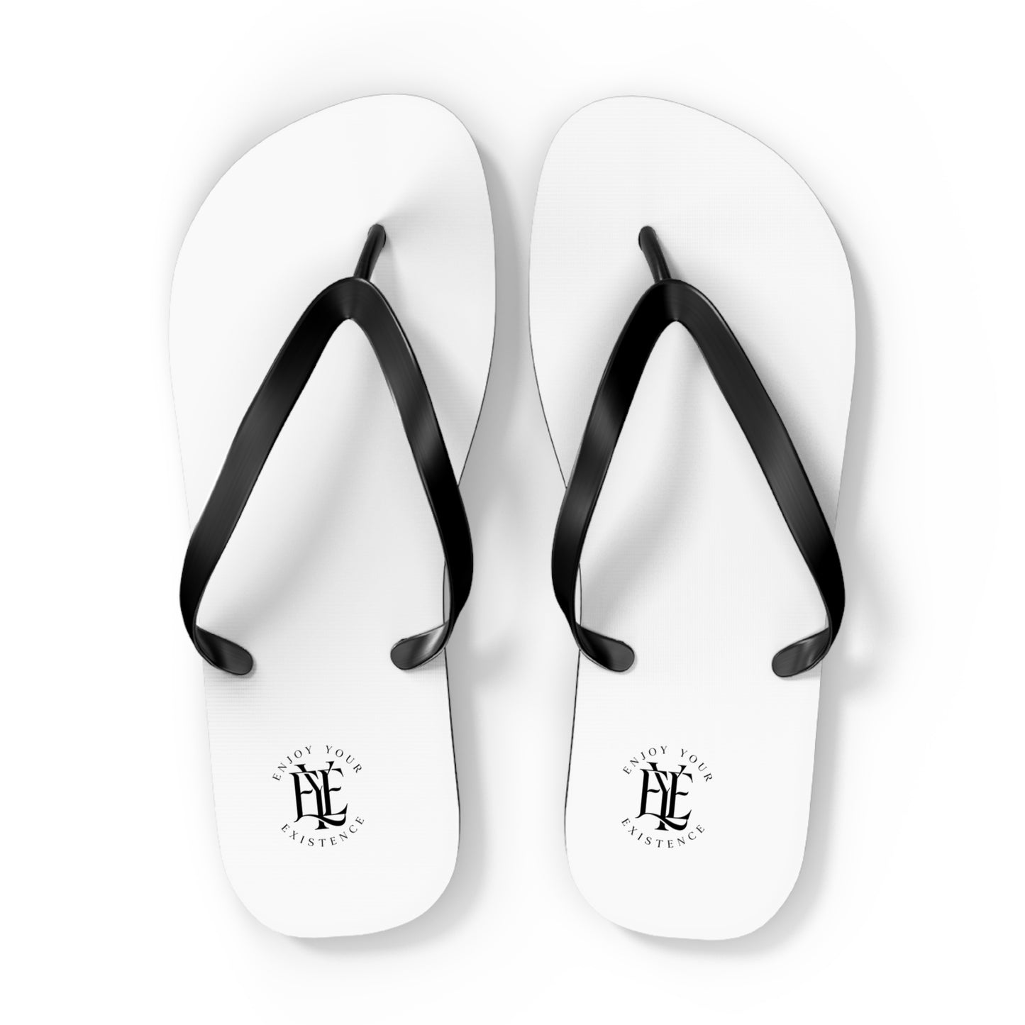Flip Flops - Minimal Monogram White Beach Sandals
