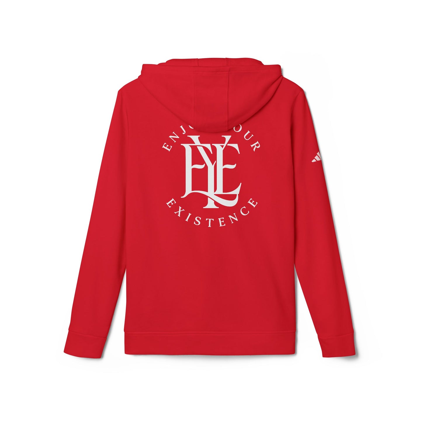 Fleece Hoodie — Vintage Monogram “Enjoy Your Existence” Graphic