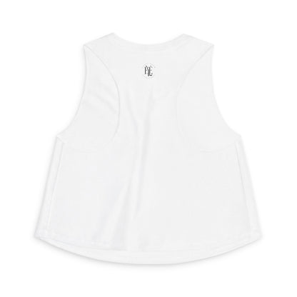Women's Crop Top — Minimal Monogram Tank Top (Small Chest & Back Logo)