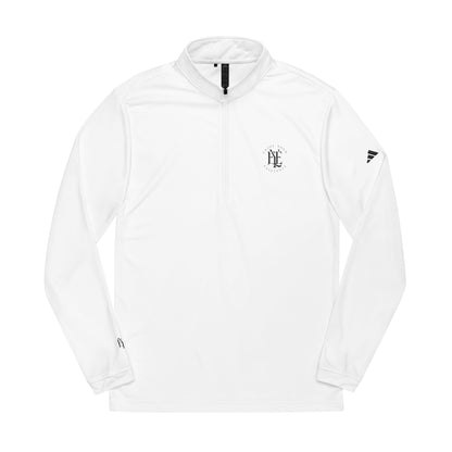 Embroidered Quarter-Zip Pullover — White Performance Golf Top
