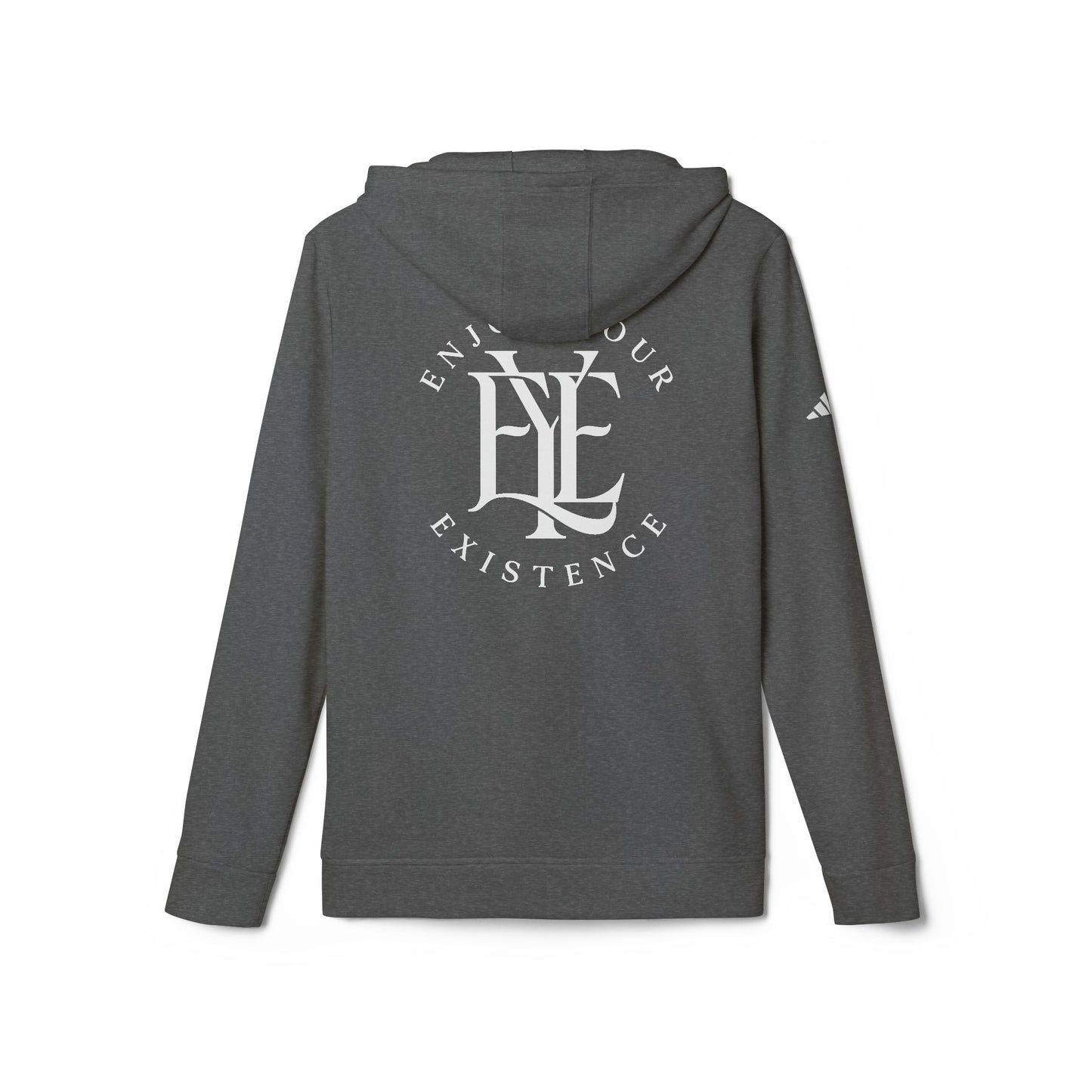 Fleece Hoodie — Vintage Monogram “Enjoy Your Existence” Graphic