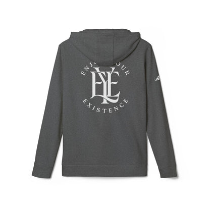 Fleece Hoodie — Vintage Monogram “Enjoy Your Existence” Graphic