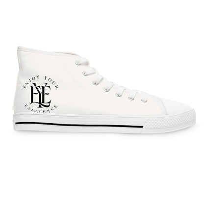 Women’s High Top Sneakers — Classic White Canvas Athletic Shoes
