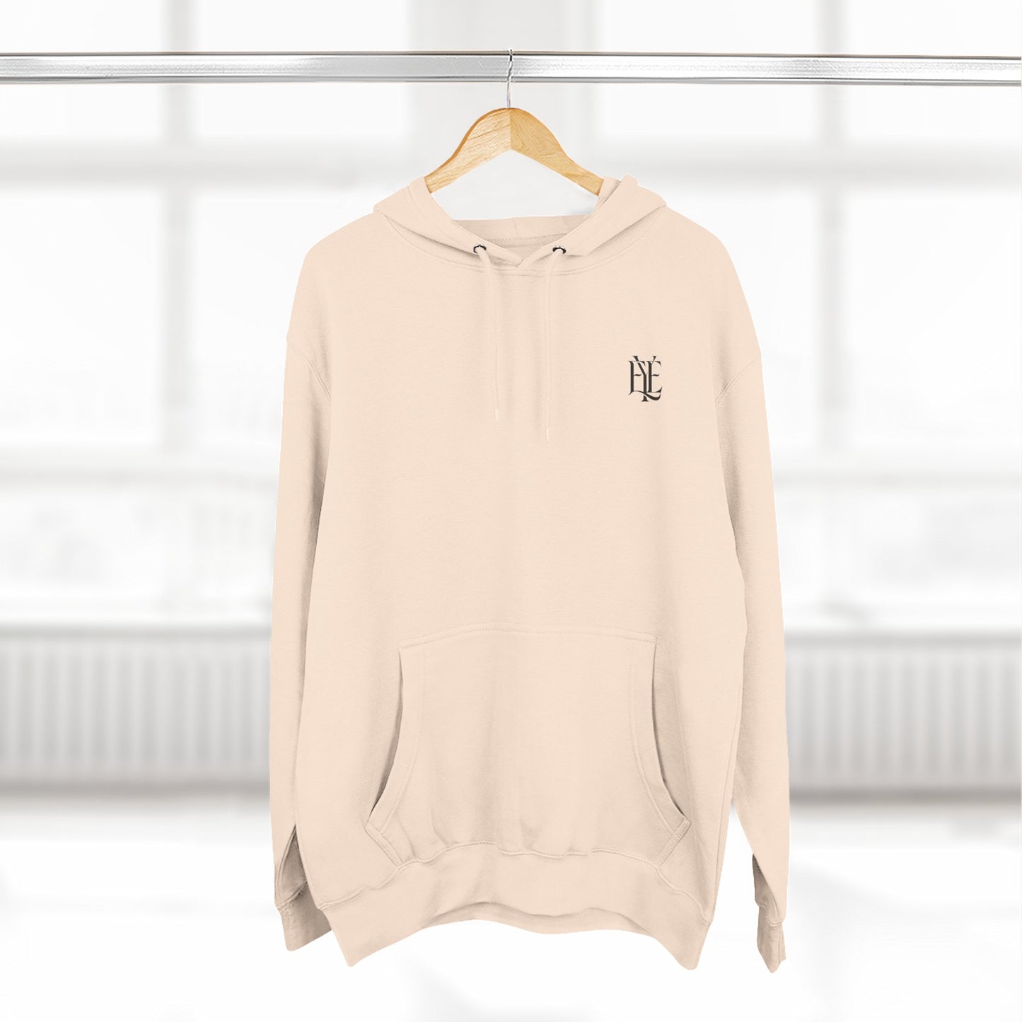 Three-Panel Fleece Hoodie — Minimalist 'Enjoy Your Existence' Logo Hoodie